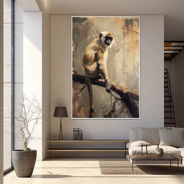 Monkey Painting on Canvas